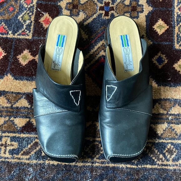 Vintage Leather Mules Women's 6/6.5 - Picture 1 of 4